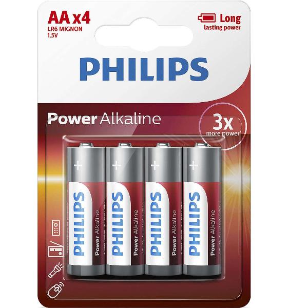 Tamano relativo Clásico Observar Philips LR6P4B10 - PILA AA LR6 POWER ALKALINE B4