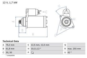 Bosch 0986020260 - ARR.12V 10D AUDI/SEAT/VW