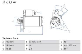 Bosch 0986022450 - ARR.12V 10D AUDI/VW