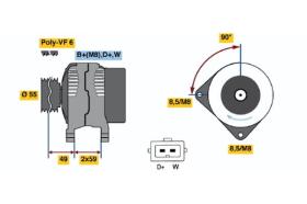 Bosch 0986040950 - ALT.12/90A AUDI/SEAT/SKODA/VW