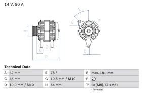  0986042091 - ALT.12/90A PV6 CITR/FIAT/LANCIA/PEUG.HDI