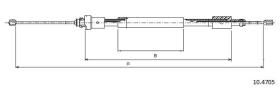 Cabor 104705 - CABLE FRENO MANO IZQ.CITR/PEUG.