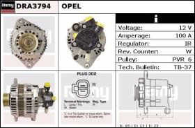  DRA3794N - ALT.12/100A OPEL/VAUXHALL