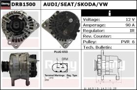 Delco remy DRB1500 - ALT.12/90A AUDI/SEAT/SKODA/VW
