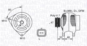 Magneti Marelli MAN1166 - ALT.12/75A (CONECTOR)