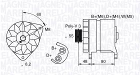 Magneti Marelli MAN652 - ALT.12/70A FORD PV3 (6+10)
