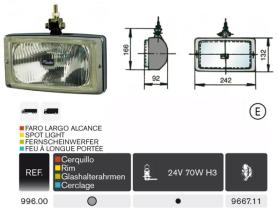 Rinder 99600 - FARO LARGO ALC.RECT.24V.C/C.CAMION(OBS)