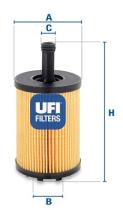 Ufi 2502300 - FILTRO ACEITE AUDI/FORD/SEAT/VW