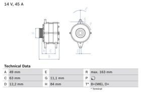 Bosch 0986033880 - ALT.12/45A