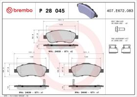 Brembo P28045 - PASTILLA DE FRENO