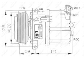 Nrf 32191 - COMPR.12V SD7V16 PV6 (124MM)(V/B) FIAT/OPEL/SAAB