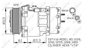 Nrf 32198 - COMPR.12V SD7V16 PV6 (H/B) PSA (119MM)
