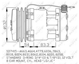 Nrf 32238 - COMPR.12V SD7H15 2A/132MM (V-O)