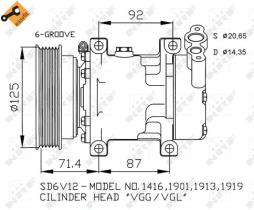 Nrf 32259 - COMPR.12V MEGANE/SCENIC/CLIO II