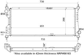 Nrf 507522 - RADIADOR AGUA COMBO 1.7D/CORSA-B 1.5D/TD