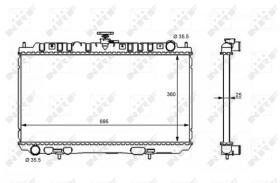 Nrf 53388 - RADIADOR AGUA NISSAN (ALUM.)