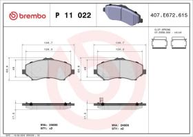 Brembo P11022 - PASTILLA DE FRENO