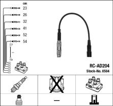 Ngk 0504 - J.CABLES AUDI 80/100/A4/6/8