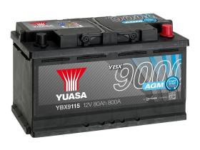 Yuasa YBX9115 - BATERIA AGM 80/800A +DCH 317X175X190 S.STOP