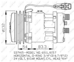 Nrf 32708 - COMPR.24V SD7H15 2A 132MM H/OR(MAN)