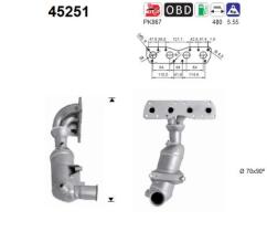 As 45251 - CATALIZ.MINI COOPER 1,6I 16V 120CV