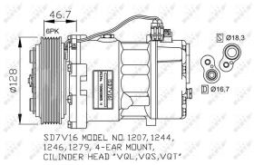 Nrf 32168G - COMPR.12V SD7V16 PV6 (128MM) VAG (H/B)