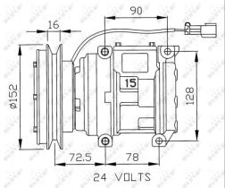 Nrf 32243G - COMPR.24V PV1 150MM.DENSO/DOOWON 10PA15C KOMATSU