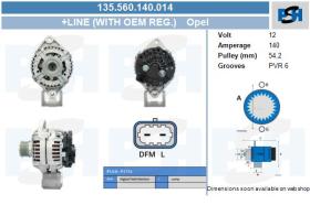  135560140 - ALT.12/140A OPEL