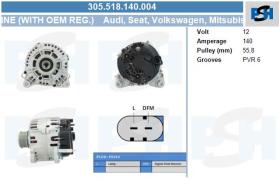  305518140 - ALT.12/140A PV6 AUDI/SEAT/SKODA/VW