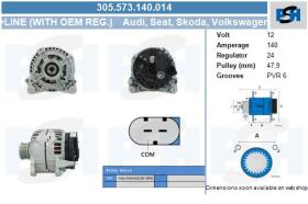  305573140 - ALT.12/140A AUDI/SEAT/SKODA/VW