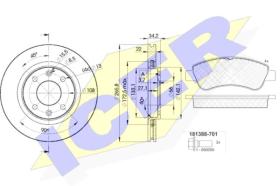 Icer 313884750 - KIT DISCOS+PAST.DEL.BERLINGO/C2/C3/C4/DS3/XSARA