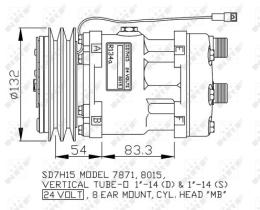 Nrf 32765G - COMPR.24V SD7H15 2A/132MM (H-R)
