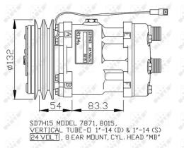  32765G - COMPR.24V SD7H15 2A/132MM (H-R)