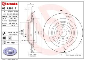 Brembo 09A96111 - DISCO TRS.MERC W166