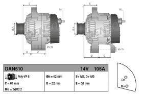 Denso DAN510 - ALT.12/105A