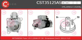 Casco CST35125AS - ARR.12V 9D 2,2KW MOVANO MITS.