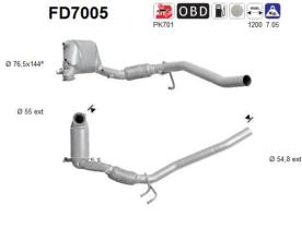 As FD7005 - FILTRO DPF VOLKSWAGEN GOLF V 1.9TDI