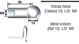 STOBDAMPFER SB11101190 - ROTULA METAL.CABEZA 13 L30 M8