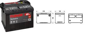 EXIDE TB558 - BATERIA 60A.+IZQ.230X180X186 C.AMERICANO