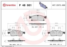 Brembo P48001 - PASTILLA FRENO